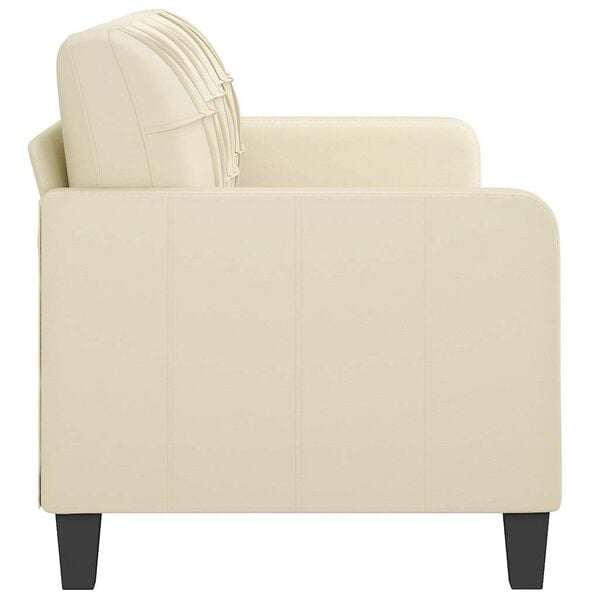 vidaXL 3-Seater Sofa Cream 180 cm Faux Leather