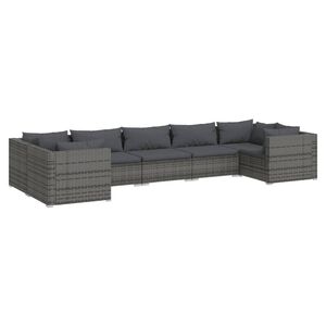 vidaXL Garden Lounge Set | Grey | PE rattan | 7 Piece | Modular