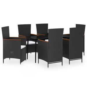 vidaXL Garden Dining Set | Black and Cream White