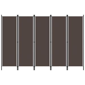 vidaXL 320724 vidaXL 5-Panel Room Divider Brown 250x180 cm