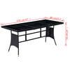 vidaXL 9 Piece Outdoor Dining Set with Cushions Poly Rattan Black