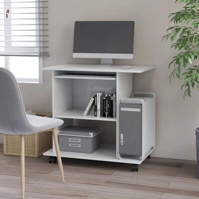 vidaXL Computer Desk White 80x50x75 cm Engineered Wood