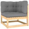 vidaXL 10 Piece Garden Lounge Set with Cushions Solid Pinewood