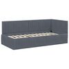 vidaXL Corner Bed Frame with Headboard Dark Grey 90 cm x 200 cm Velvet