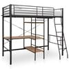vidaXL Bunk Bed with Table without Mattress Grey Metal 90x200 cm