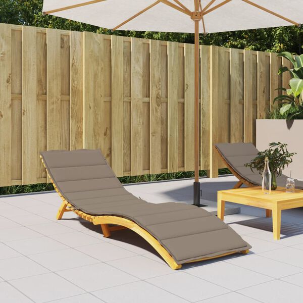 vidaXL Sun Lounger Cushion Taupe 200x70x3cm Oxford Fabric