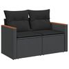 vidaXL 12 Piece Garden Sofa Set with Cushions Black Poly Rattan