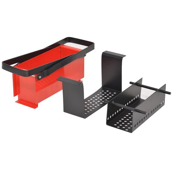 vidaXL Paper Log Briquette Maker Steel 34x14x14 cm Black and Red