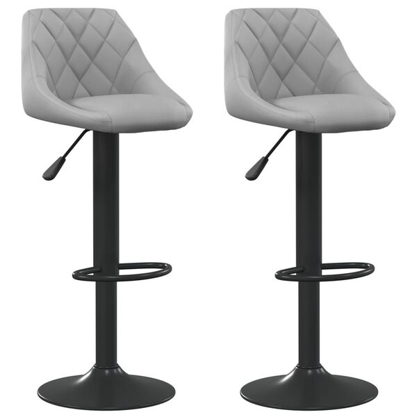 vidaXL Bar Stools 2 pcs Light Grey Velvet
