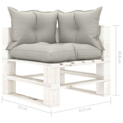 vidaXL Garden Pallet Corner Sofa with Taupe Cushions Wood