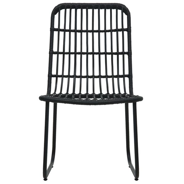 vidaXL Garden Chairs 2 pcs Poly Rattan Black