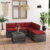 vidaXL 6 Piece Garden Pallet Lounge Set with Cushions Pinewood