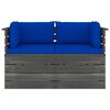 vidaXL Garden 2-Seater Pallet Sofa with Cushions Solid Pinewood