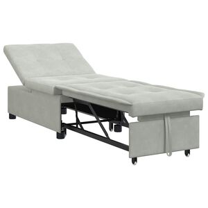vidaXL Sofa Bed Light Grey 194 x 67 x 82 cm Velvet
