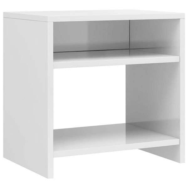vidaXL Bedside Cabinet High Gloss White 40x30x40 cm Engineered Wood