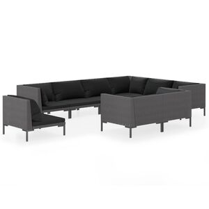 vidaXL Garden Lounge Set | Dark Grey, Black