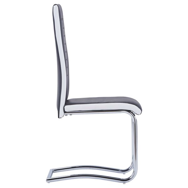 vidaXL Cantilever Dining Chairs 2 pcs Black Faux Leather