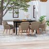 vidaXL 7 Piece Garden Dining Set with Cushions Brown