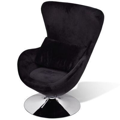 vidaXL Armchair with Egg Shape Black