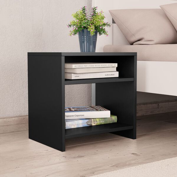 vidaXL Bedside Cabinets 2 pcs Black 40x30x40 cm Engineered Wood