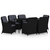 vidaXL 7 Piece Garden Dining Set Black