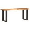 vidaXL Live Edge Bench 110 cm Solid Acacia Wood and Steel