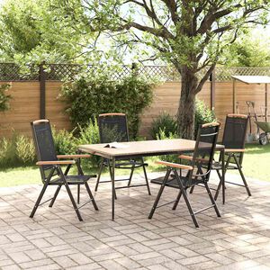 vidaXL Folding Chairs 4 pcs Aluminium and Textilene Black