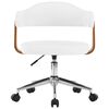 vidaXL Swivel Dining Chair White Bent Wood and Faux Leather
