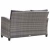 vidaXL 2-Seater Garden Sofa with Cushions Grey 124 cm Poly Rattan