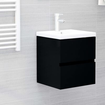 vidaXL Sink Cabinet Black 41x38.5x45 cm Engineered Wood