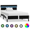 vidaXL Bed Frame with LED without Mattress Black Faux Leather 90x200 cm