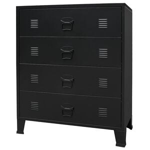 vidaXL Chest Of Drawers | Black | Sheet Metal | Medium | Chest Of Drawers