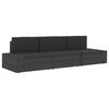 vidaXL Sectional Middle Sofa Poly Rattan Black