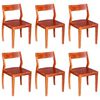vidaXL Dining Chairs 6 pcs Solid Acacia Wood