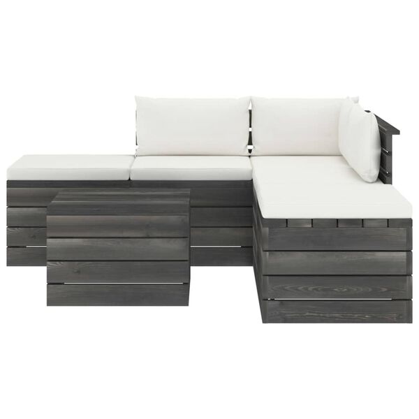 vidaXL 6 Piece Garden Pallet Lounge Set with Cushions Solid Pinewood