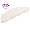 vidaXL Stair Mats 15 pcs 56x17x3 cm White Half Round