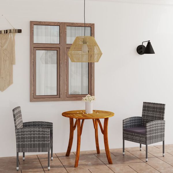 vidaXL 3 Piece Garden Dining Set Anthracite