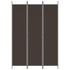 vidaXL 3-Panel Room Divider Brown 150x220 cm Fabric