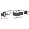 vidaXL 10 Piece Garden Lounge Set with Cushions Poly Rattan Dark Grey