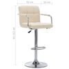 vidaXL Bar Stools 2 pcs Cream Fabric
