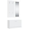 vidaXL 3-in-1 Shoe Cabinet Set White Engineered Wood
