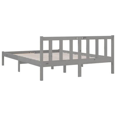 vidaXL Bed Frame without Mattress Grey Solid Wood 120x200 cm