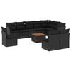 vidaXL 11 Piece Garden Sofa Set with Cushions Black Poly Rattan