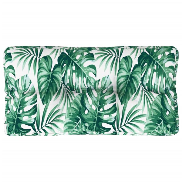 vidaXL Pallet Cushion Leaf Pattern 70x40x12 cm Fabric