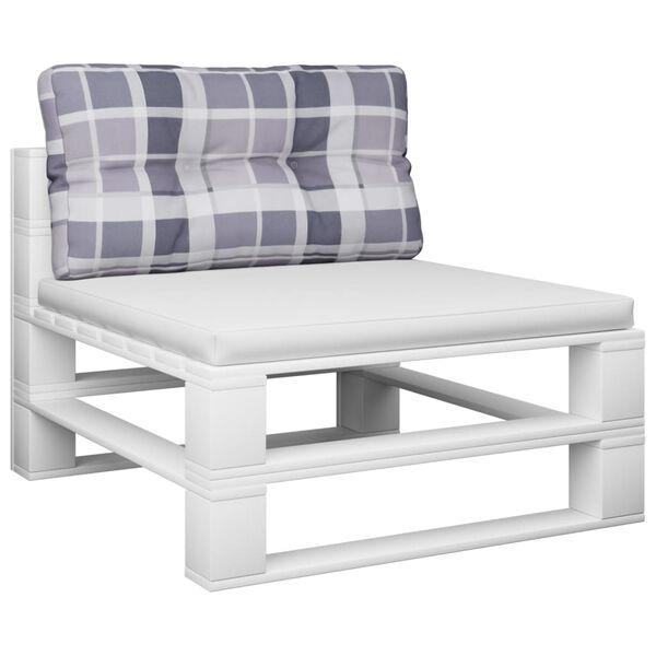 vidaXL Pallet Sofa Cushion Grey Check Pattern 70x40x12 cm