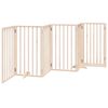 vidaXL Dog Gate with Door Foldable 6 Panels 300 cm Poplar Wood