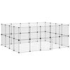 vidaXL 36-Panel Pet Cage with Door Black 175x140x70 cm Steel