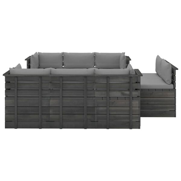 vidaXL 9 Piece Garden Pallet Lounge Set with Cushions Solid Pinewood