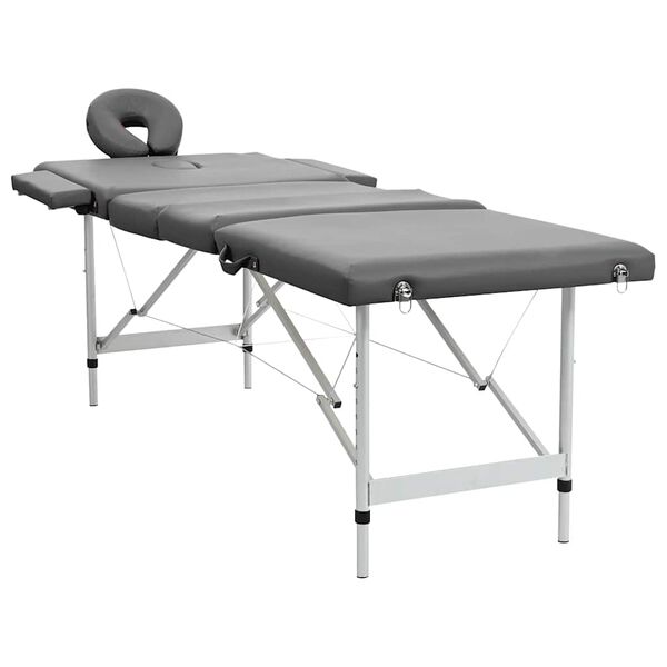 vidaXL Massage Table with 4 Zones Aluminium Frame Anthracite 186x68 cm