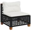 vidaXL 10 Piece Garden Sofa Set with Cushions Black Poly Rattan